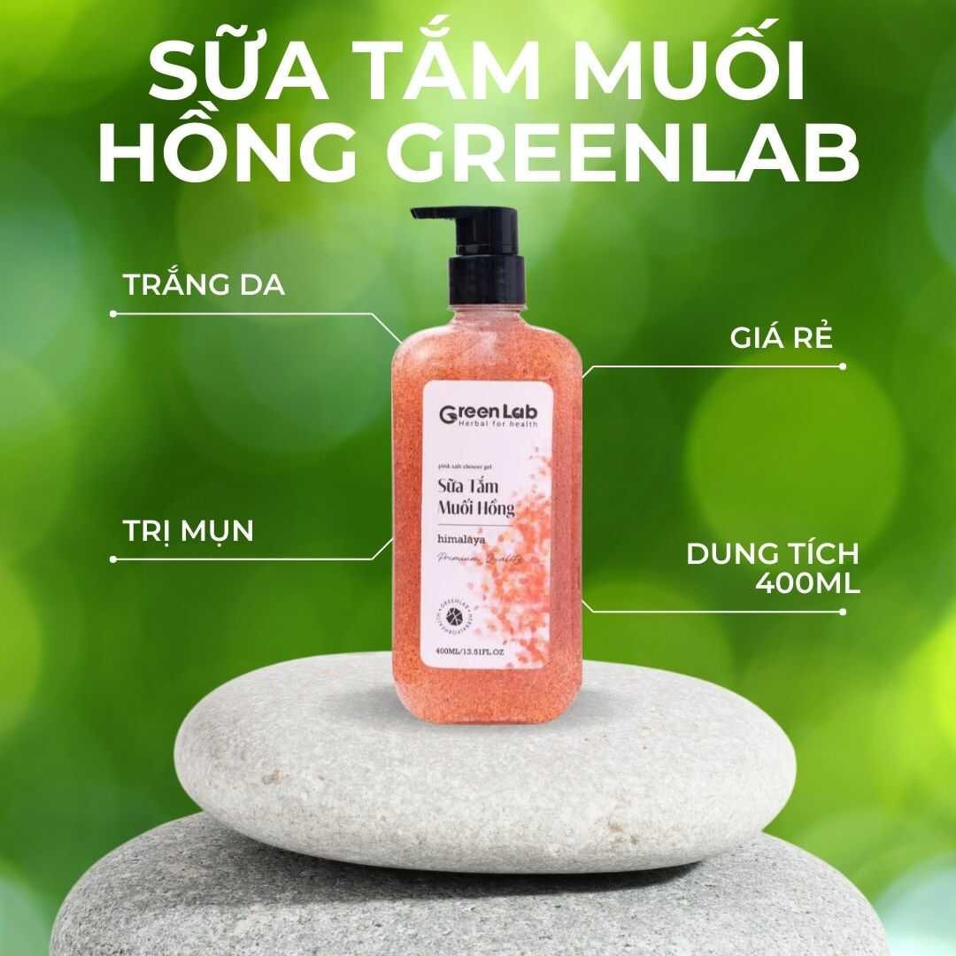 Sữa tắm muối hồng Greenlab trị mụn lưng cho nam hiệu quả