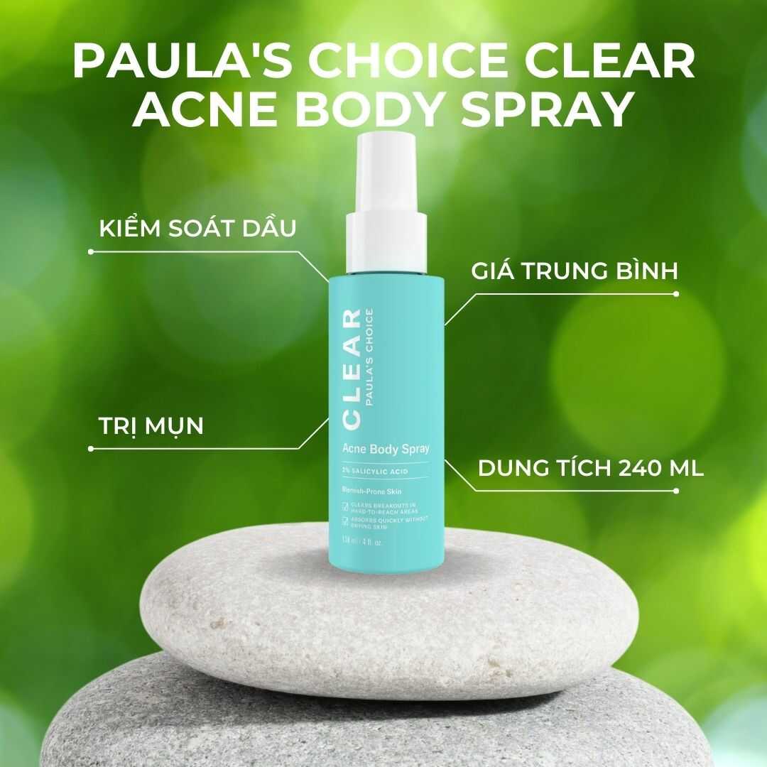 Sữa tắm trị mụn lưng Paula's Choice Clear Acne Body Spray