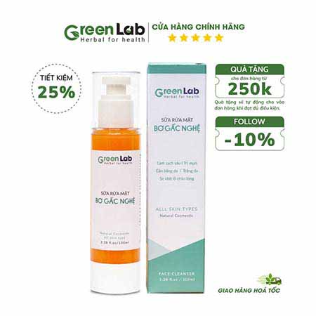 Sữa Rửa Mặt Bơ – Gấc – Nghệ Greenlab