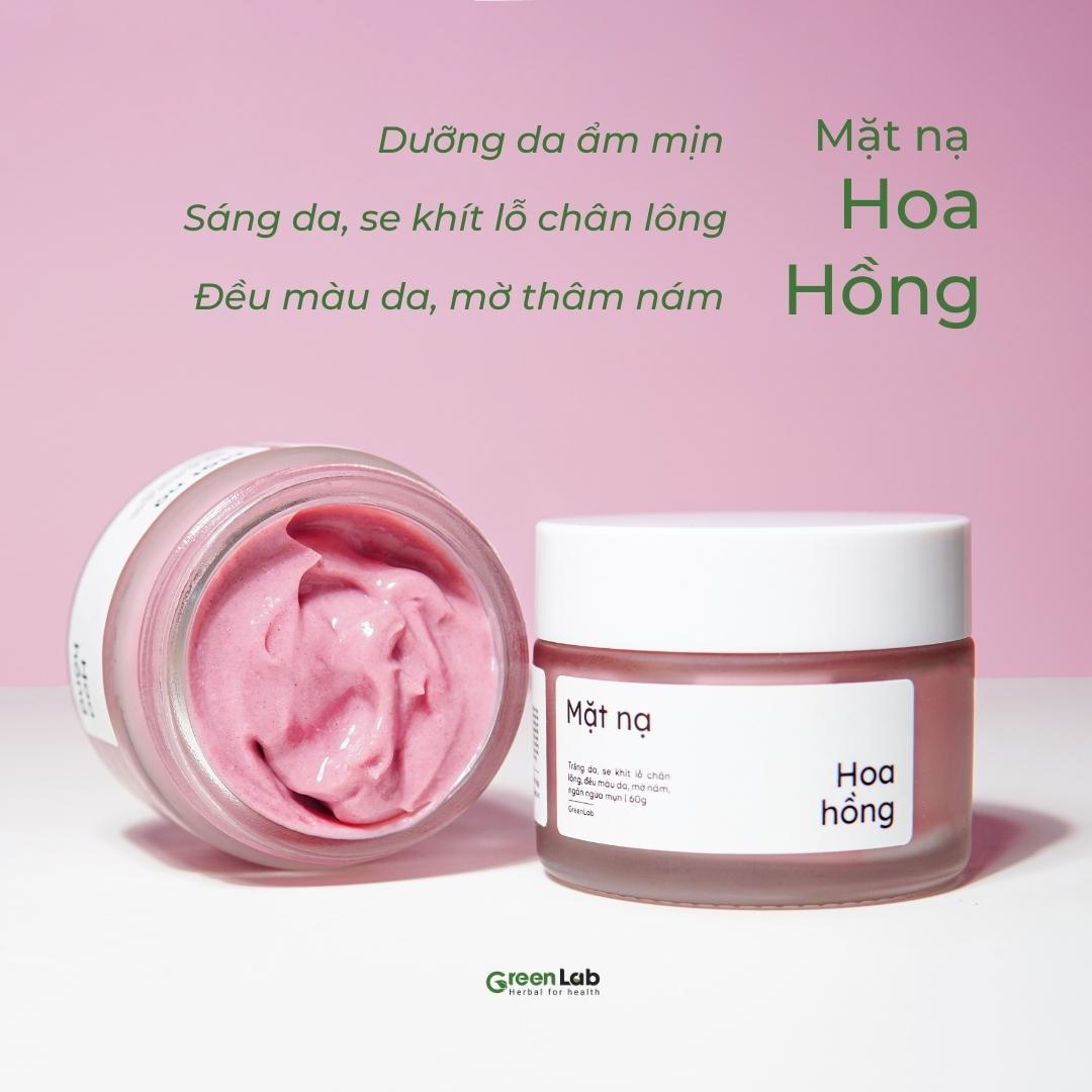 Mặt nạ Hoa Hồng GreenLab Cấp Ẩm Se Khít Lỗ Chân Lông Đều Màu Da GreenLab 50g