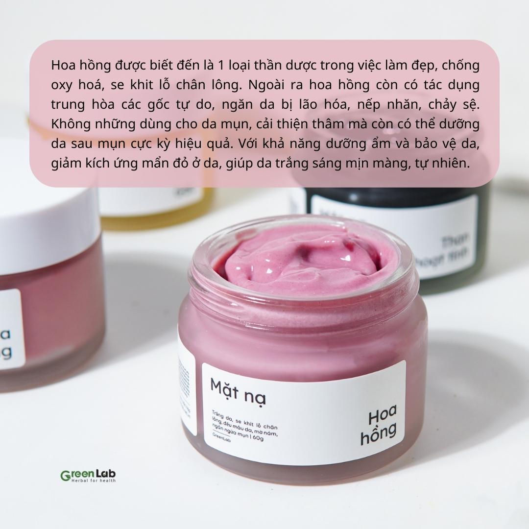 Mặt nạ Hoa Hồng GreenLab Cấp Ẩm Se Khít Lỗ Chân Lông Đều Màu Da GreenLab 50g